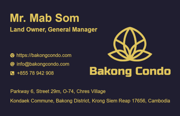 Mr Mab Som, Land Owner, General Manager +855 78 942 908